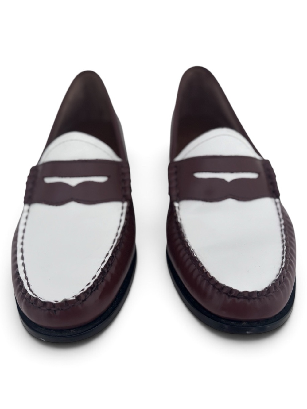 G.H. Bass Weejuns Two-Tone Leather Penny Loafers Brown White Size 9 - Picture 6 of 8